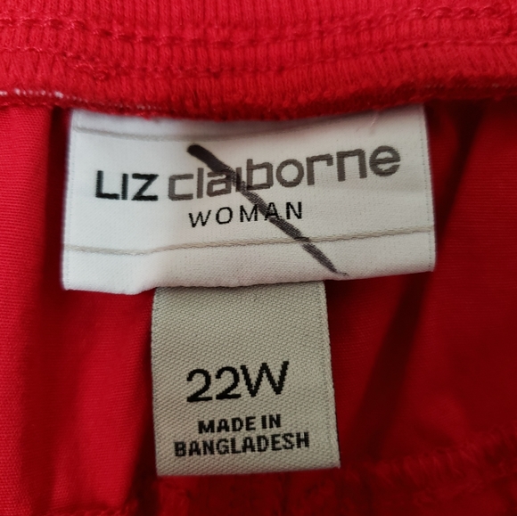 Liz Claiborne Pants Casual Red Elastic Waist Pull On Plus Size 22W NWT - Picture 5 of 12